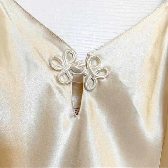 Vintage Satin Spaghetti Strap Top Cream Size Small - Picture 4 of 6